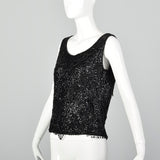 Medium 1960s Beaded Sleeveless Blouse