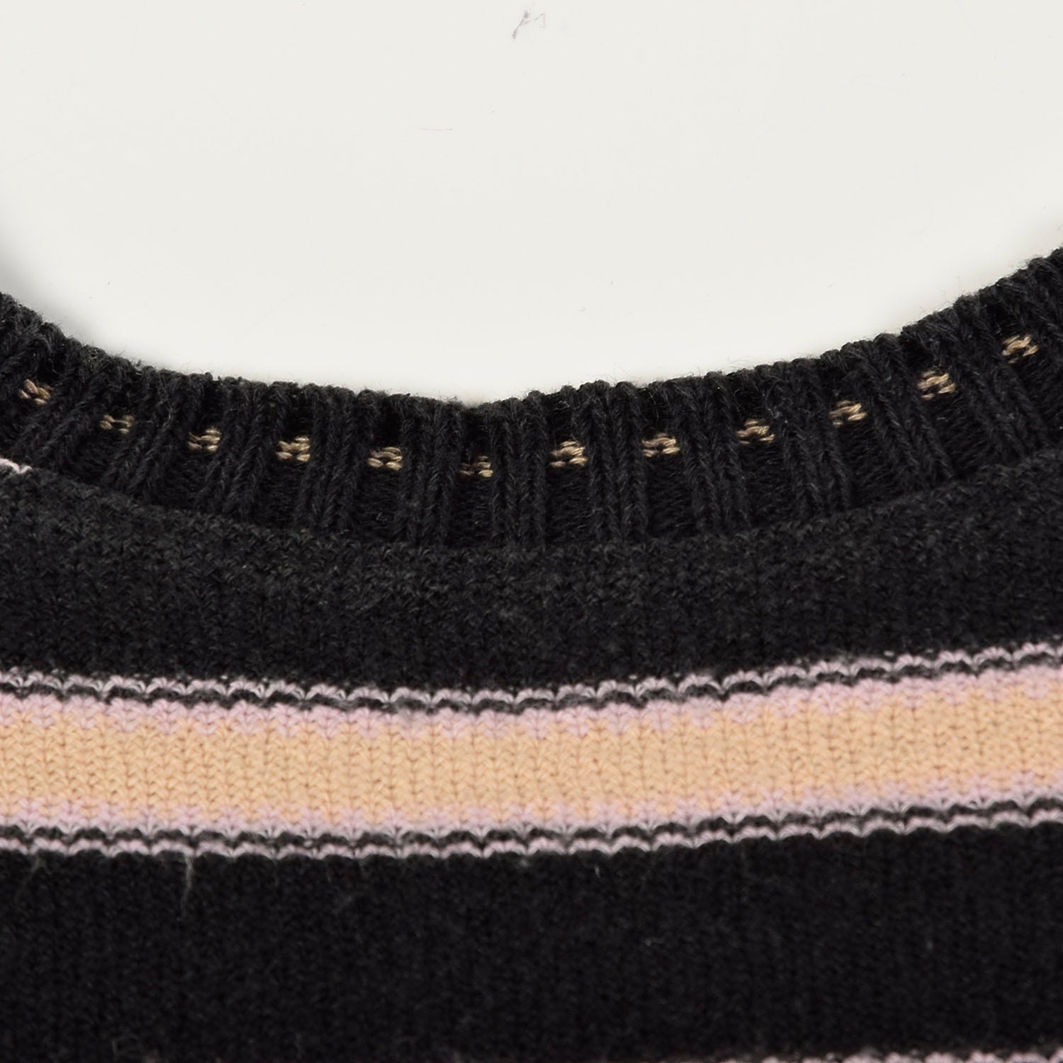 Large Sonia Rykiel 1990s Pink Black Striped Shirt Sleeved Sweater