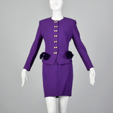 1980s Louis Feraud Purple Skirt Suit