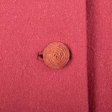 OSFM 1960s Swing Coat Loose Pink Wool Bracelet Sleeve Winter