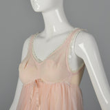 1960s Pink Babydoll Nightgown with Matching Peignoir