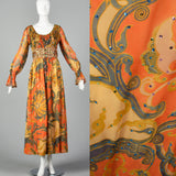 1970s Valentina Beaded Maxi Dress
