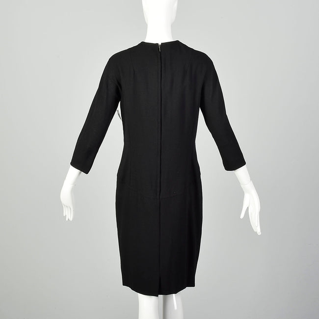 Medium 1960s Little Black Dress Timeless Shelf Bust Bracelet Sleeves Classic LBD