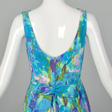 Green, Purple, Blue Floral Maxi