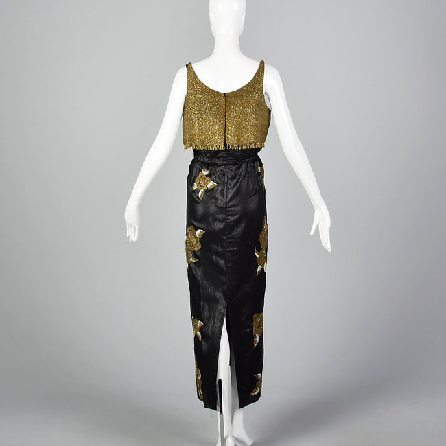 1960s Beaded Dress and Crop Top Set