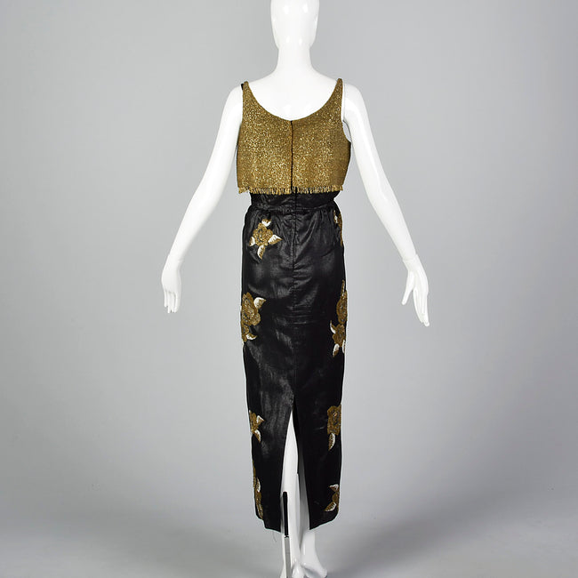 1960s Beaded Dress and Crop Top Set