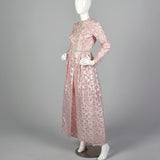 1960s Pink and Silver Tunic Dress and Pant Set