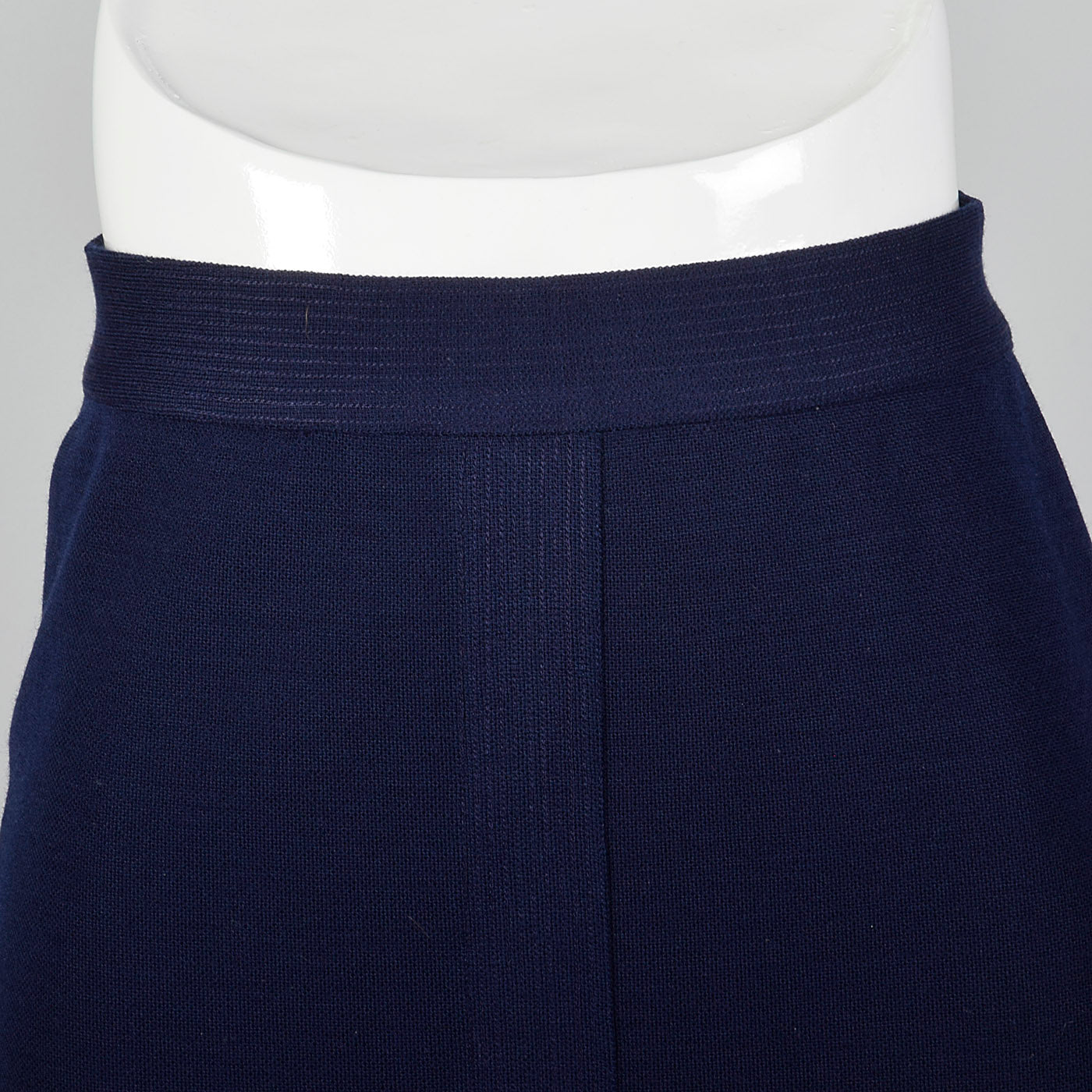 1980s Chanel Navy Blue Knit Pencil Skirt