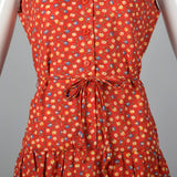1960s Red Calico Sundress
