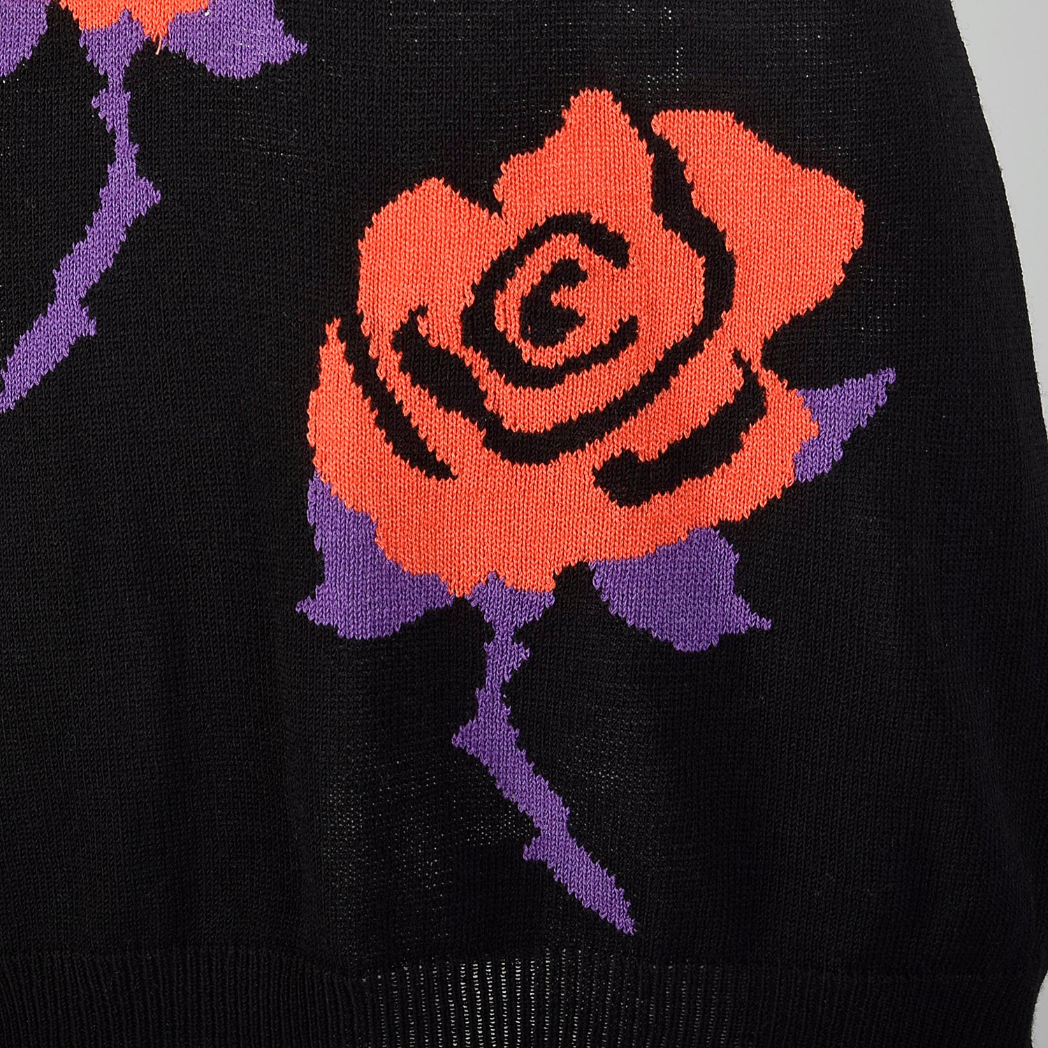 XS Gianni Versace Spring Summer 1988 Black Novelty Sweater