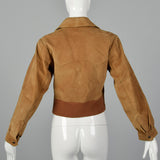 XS Yves Saint Laurent Rive Gauche 1970s Suede Biker Jacket