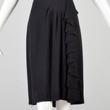 1930s Black Crepe Dress with Sequined Butterfly