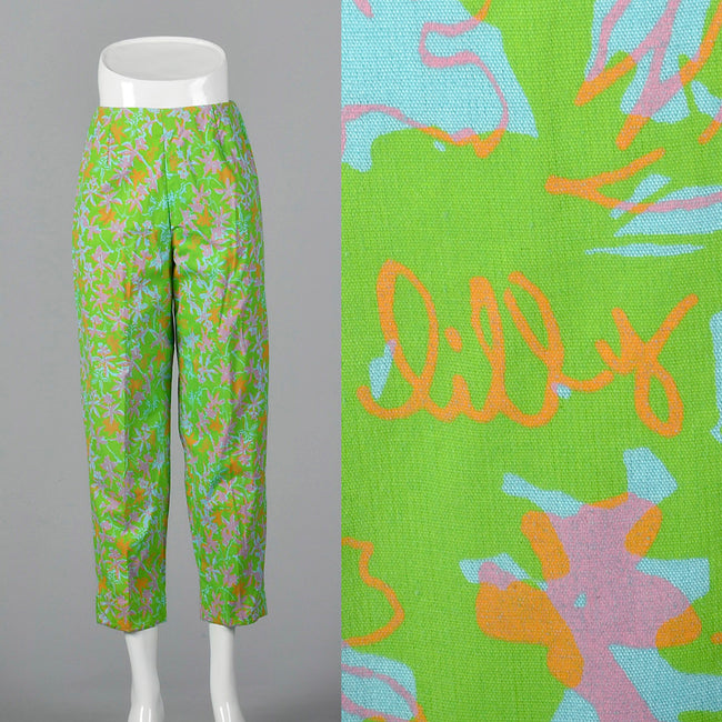 1960s Lilly Pulitzer Signature Print Cigarette Pants