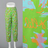 1960s Lilly Pulitzer Signature Print Cigarette Pants