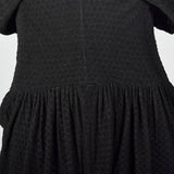 1950s Black Dolman Sleeve Dress with Unique Texture