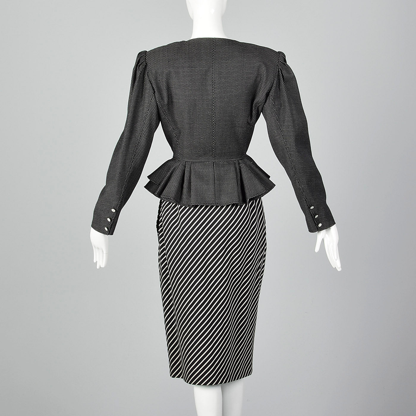 1980s Emanuel Ungaro Parallele Stripe Skirt Suit