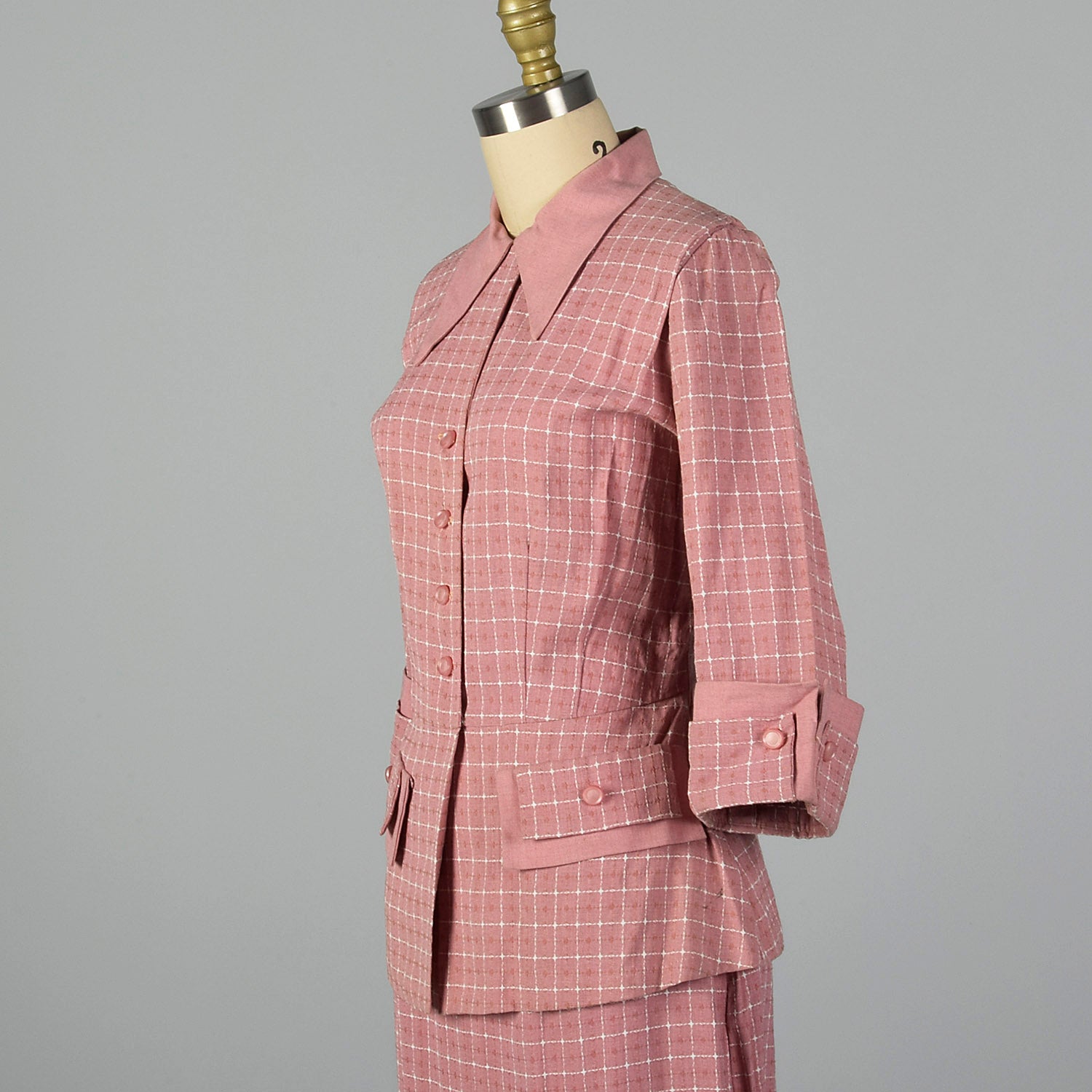 1950s Lightweight Pink Summer Skirt Suit
