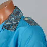 Deadstock 1950s Mens Cabana Set, Loop Collar Shirt & Matching Shorts