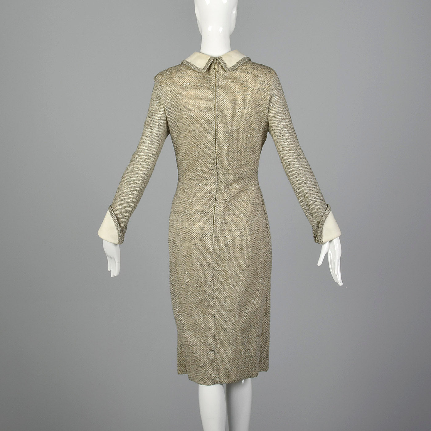 Small Anne Fogarty 1960s Gray Heathered Knit Dress