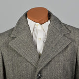 1970s Gray Wool Tweed Coat with Convertible Pockets
