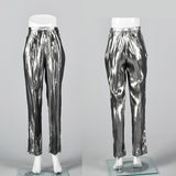1980s Shiny Silver Lamé Pants, Deadstock
