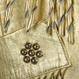 1980s Metallic Gold Leather Coat with Fringe Trim
