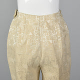 1950s Ivory Brocade Cigarette Pants