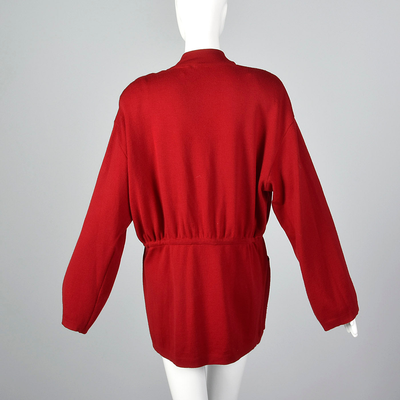 1980s Oversized Red Knit Cardigan