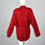 1980s Oversized Red Knit Cardigan