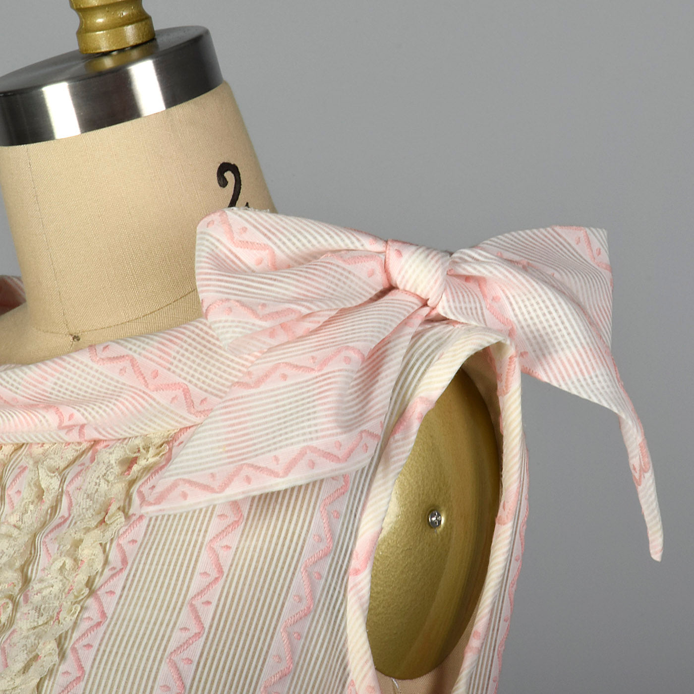 1950s Pink and White Sheer Day Dress