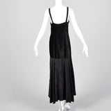 XS 1930s Drop Waist Velvet and Silk Evening Dress