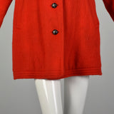 Large 1960s Hudson Bay Coat Red Wool Vintage Winter Outerwear Faux Shearling