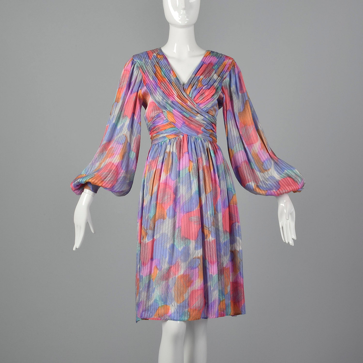 1990s Morton Myles Paint Stroke Silk Dress