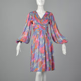 1990s Morton Myles Paint Stroke Silk Dress