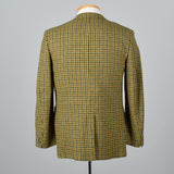 1960s Mens Tweed Jacket in Gold Houndstooth