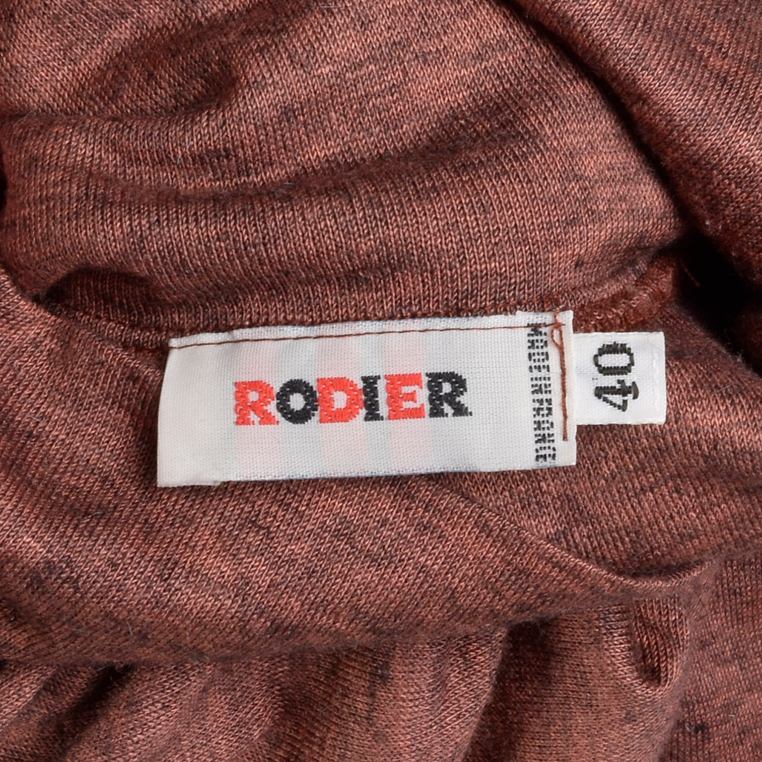 Rodier 1990s Lightweight Heathered Chestnut Wool Turtleneck