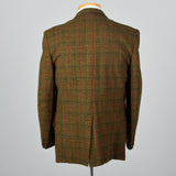 1960s Mens Brown and Red Plaid Jacket