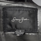 XXL-XXXL Sean John Black Leather Bomber Jacket