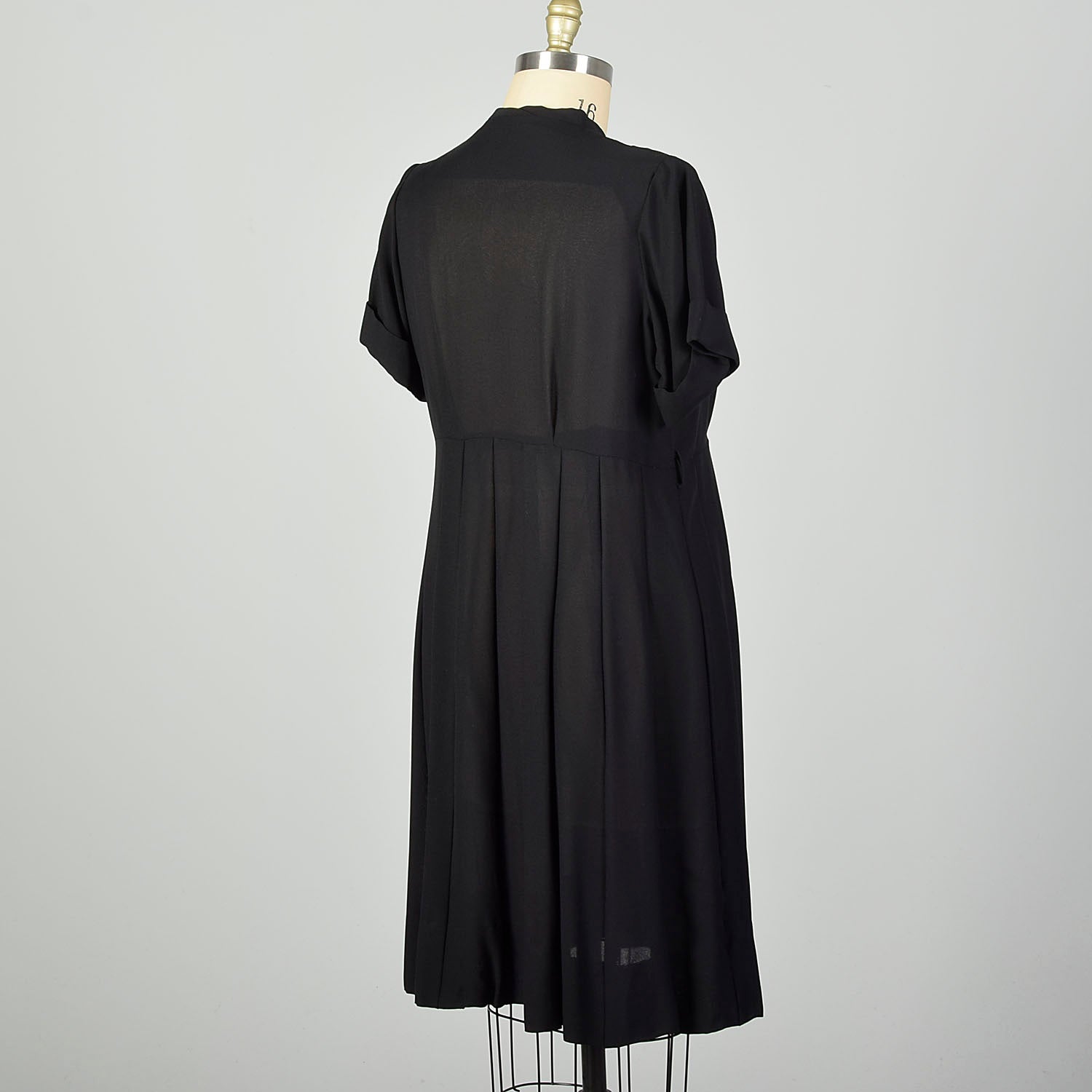 3XL 1950s Little Black Dress Short Sleeve Plus Size Sheer Volup LBD