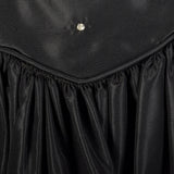 XXS 1940s Black Taffeta Evening Gown Formal Party Dress with Panniers and Rhinestone Studded Bodice