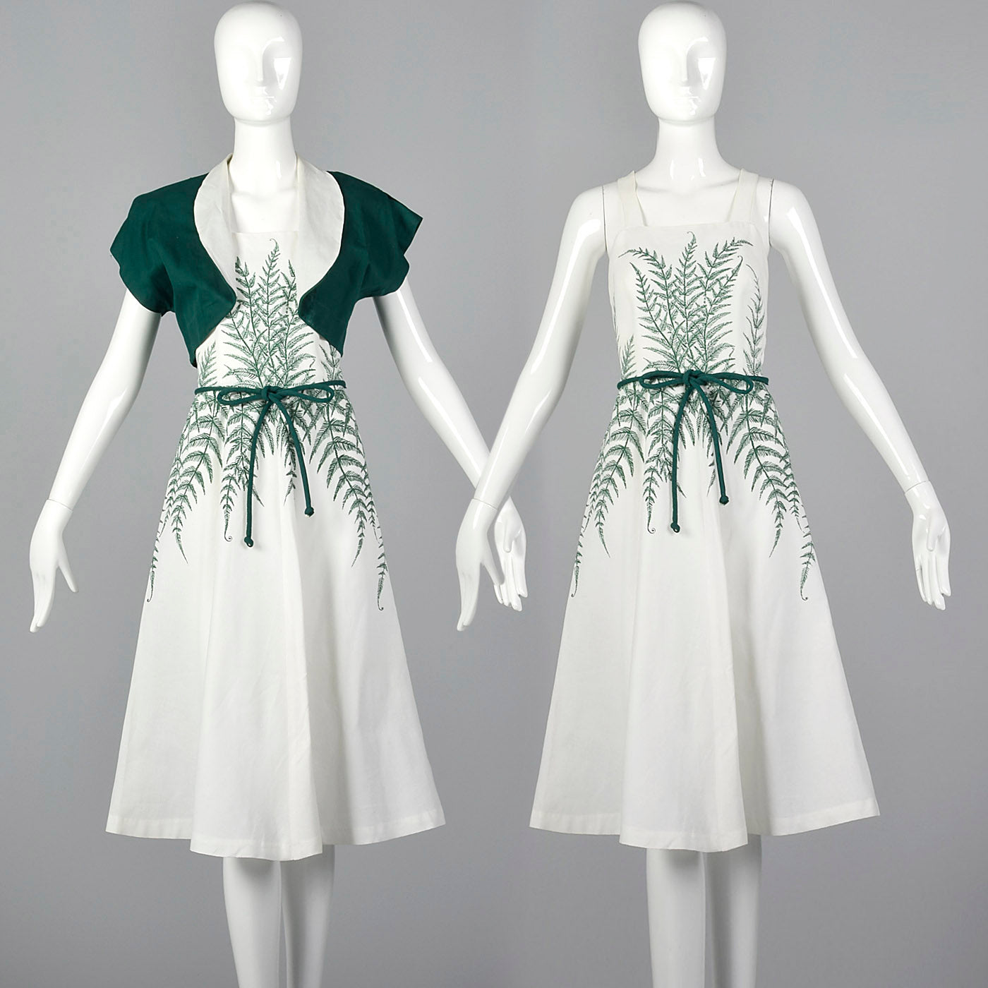 1950s Novelty Fern Dress