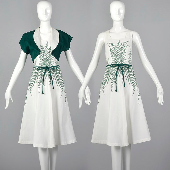 1950s Novelty Fern Dress