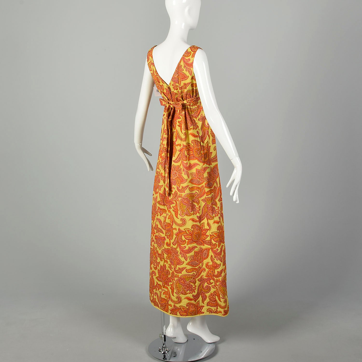 Medium 1970s Boho Dress Psychedelic Bohemian Tie Back Waist