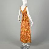 Medium 1970s Boho Dress Psychedelic Bohemian Tie Back Waist