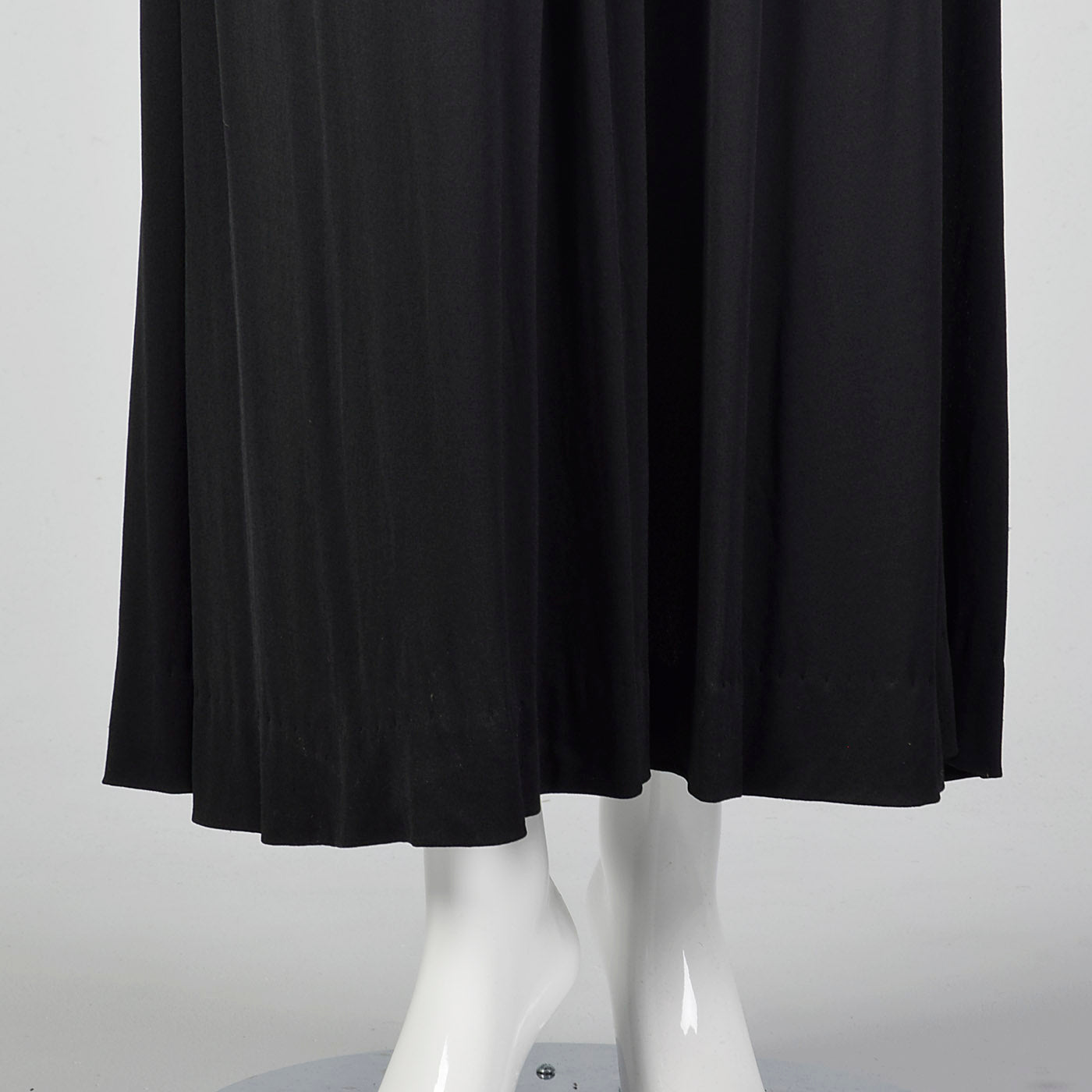1970s Black Jersey Knit Maxi Dress