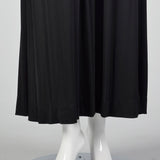 1970s Black Jersey Knit Maxi Dress