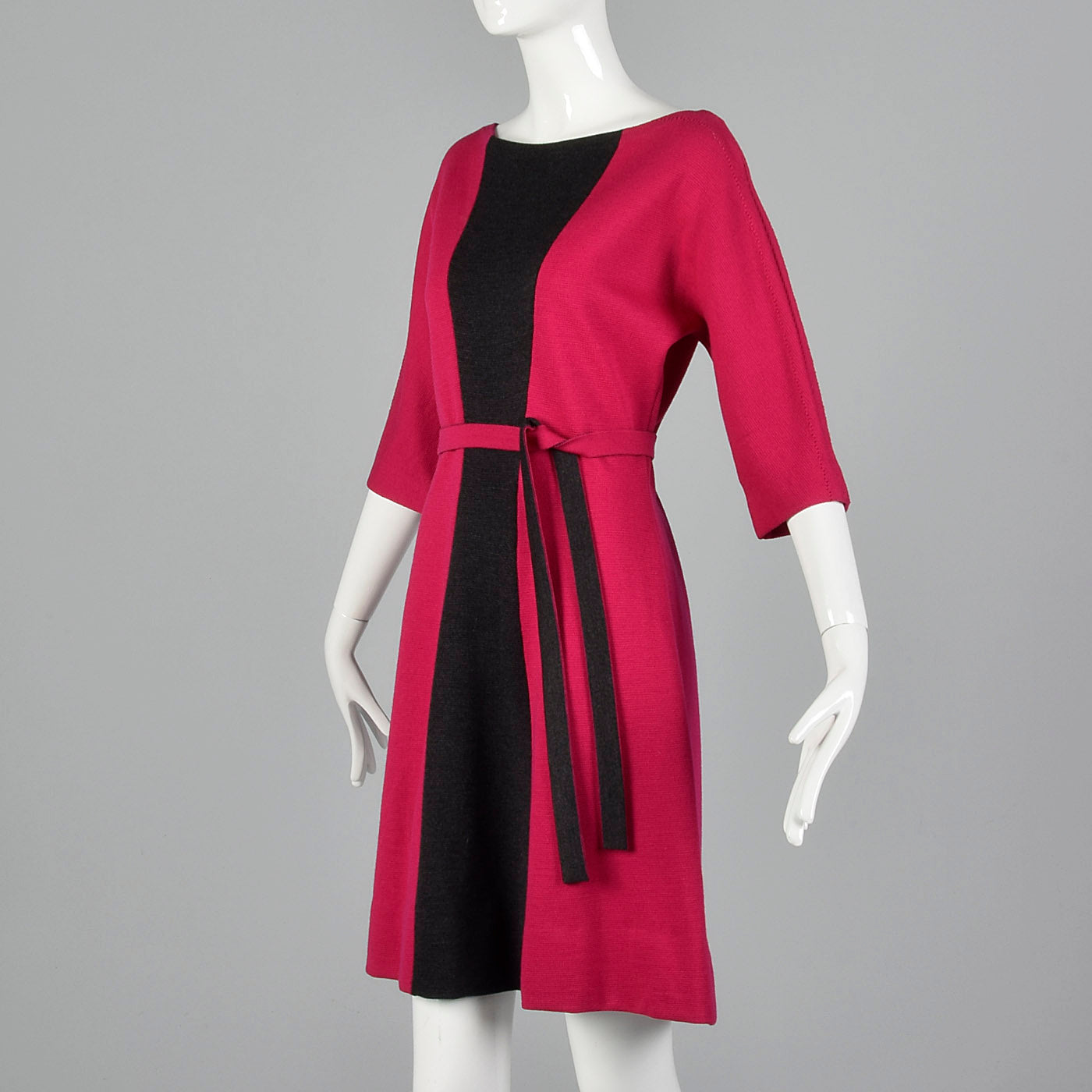1960s Goldworm Two Tone Wool Knit Dress
