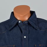 1970s Deadstock Cotton Denim Long Sleeve Shirt