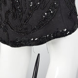 1990s Carmen Marc Valvo Black Beaded Dress