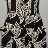 Medium 1990s Tropical Print Black Dress Casual Sleeveless